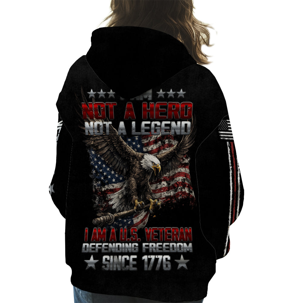 I Am A U.S. Veteran Defending Freedom Since 1776 Eagle American Flag 3D All Over Print T-Shirt And Hoodie