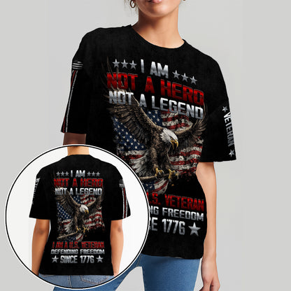 I Am A U.S. Veteran Defending Freedom Since 1776 Eagle American Flag 3D All Over Print T-Shirt And Hoodie