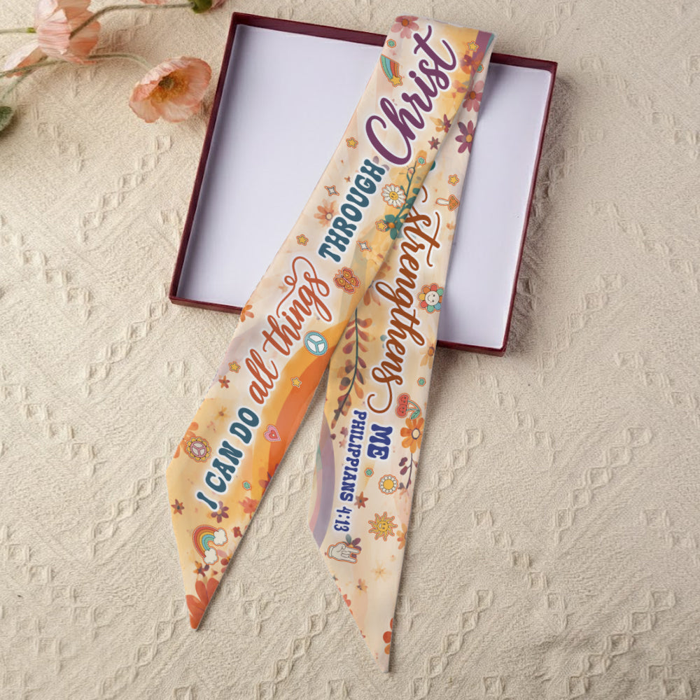 I Can Do All Things Christ Who Strengthens Me Philippians 4:13 All-over Print Satin Hair Scarf
