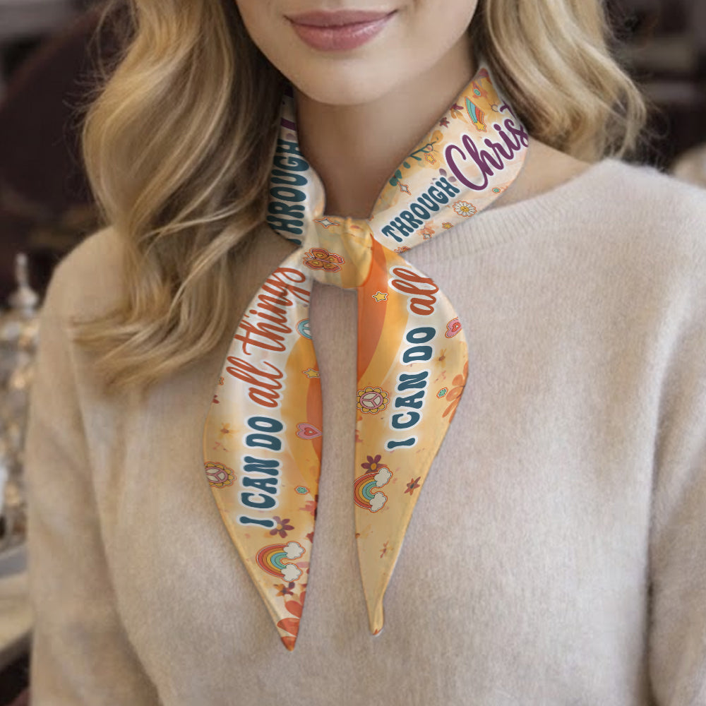 I Can Do All Things Christ Who Strengthens Me Philippians 4:13 All-over Print Satin Hair Scarf