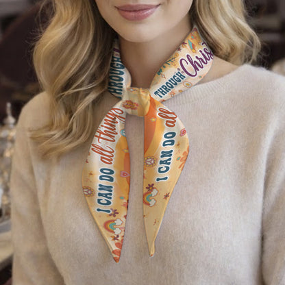 I Can Do All Things Christ Who Strengthens Me Philippians 4:13 All-over Print Satin Hair Scarf