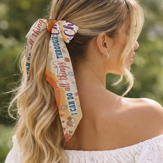 I Can Do All Things Christ Who Strengthens Me Philippians 4:13 All-over Print Satin Hair Scarf