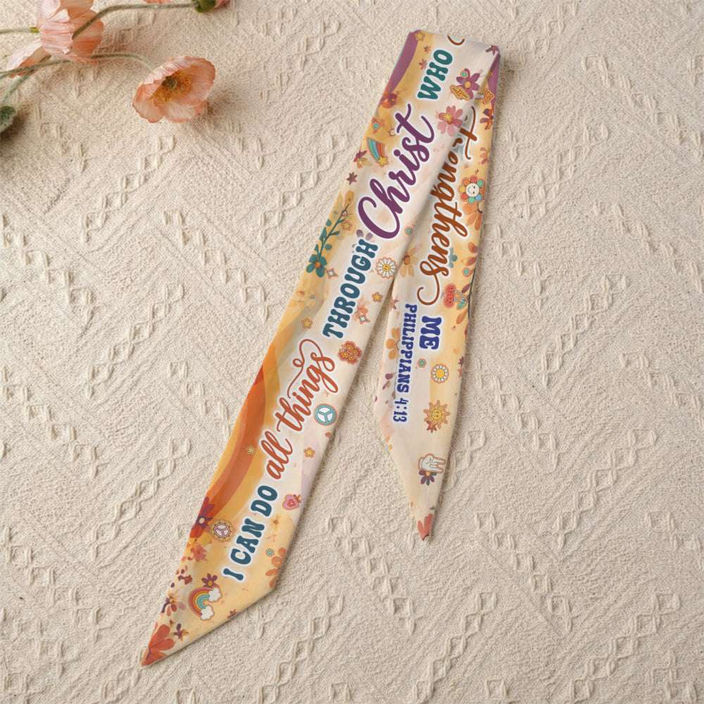 I Can Do All Things Christ Who Strengthens Me Philippians 4:13 All-over Print Satin Hair Scarf