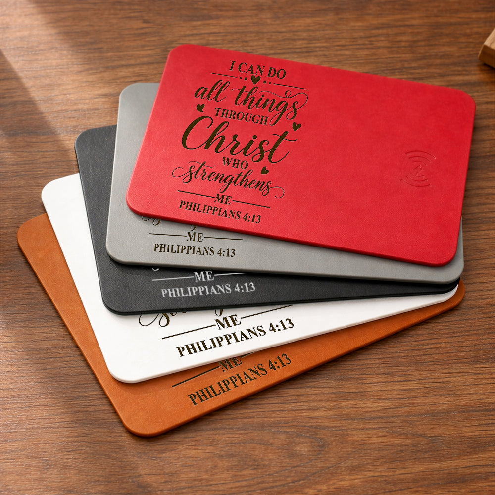 I Can Do All Things Christ Who Strengthens Me Philippians 4:13 Leather Charging Mat