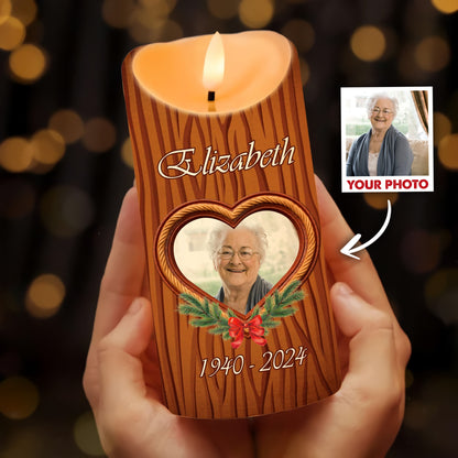 I Fell In Love With The Man Who Died For Me-Personalized Memorial Photo Led Candle