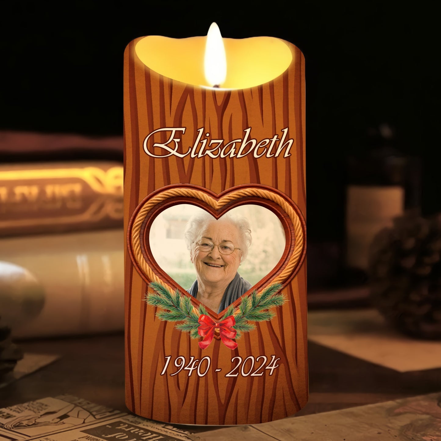 I Fell In Love With The Man Who Died For Me-Personalized Memorial Photo Led Candle