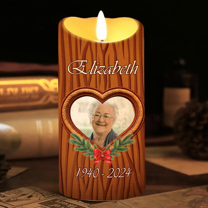 I Fell In Love With The Man Who Died For Me-Personalized Memorial Photo Led Candle