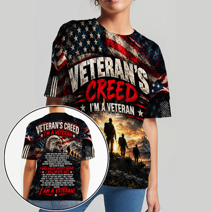 I'm a Veteran I Will Never Accept Defeat I Will Never Quit 3D All Over Print T-Shirt And Hoodie