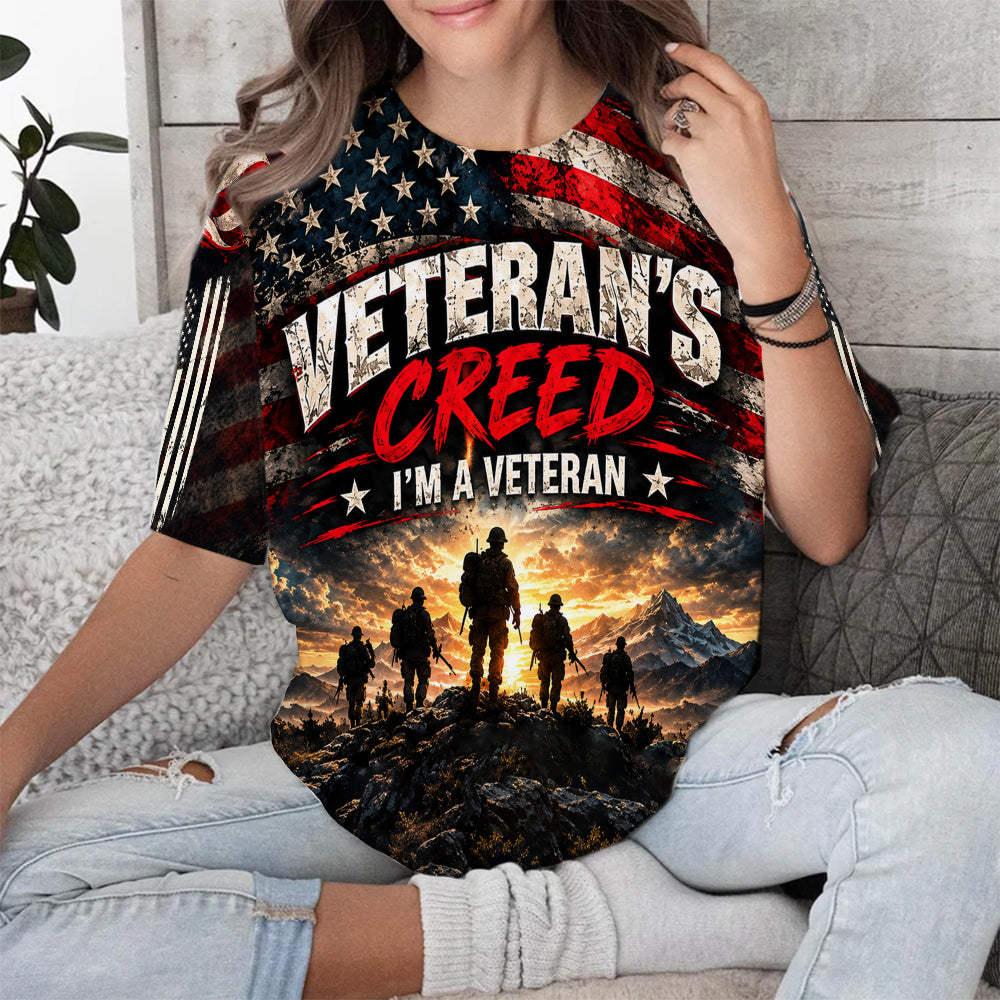 I'm a Veteran I Will Never Accept Defeat I Will Never Quit 3D All Over Print T-Shirt And Hoodie