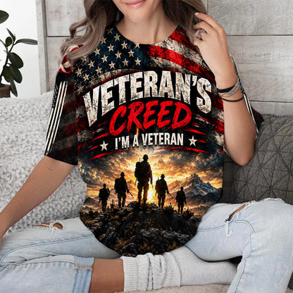 I'm a Veteran I Will Never Accept Defeat I Will Never Quit 3D All Over Print T-Shirt And Hoodie