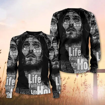 Inspirational 3D Jesus Apparel - Jesus Christ Name, Jesus Christ Crown Of Thorns 3D All Over Print T-Shirt And Hoodie