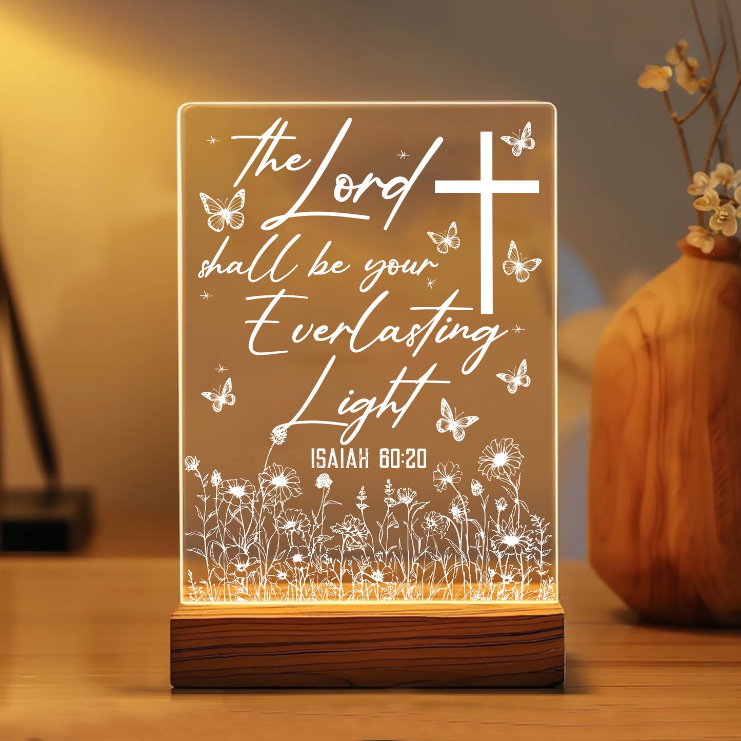 Custom Bible Verse, Faith Inspired Acrylic Light, Personalized Christian Acrylic Plaque LED Light Night