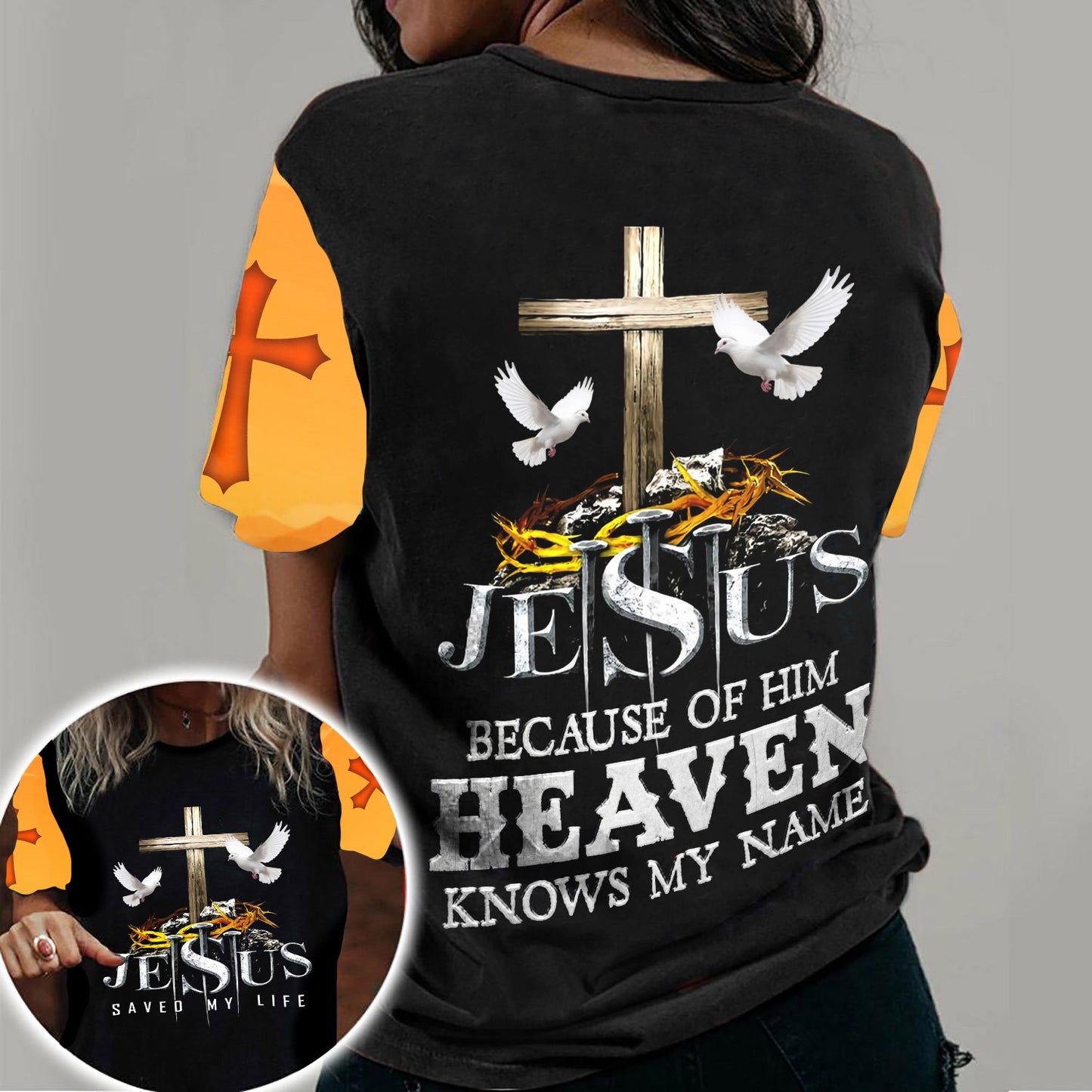 Jesus Because Of Him Heaven Knows My Name 3D All Over Print T-Shirt And Hoodie