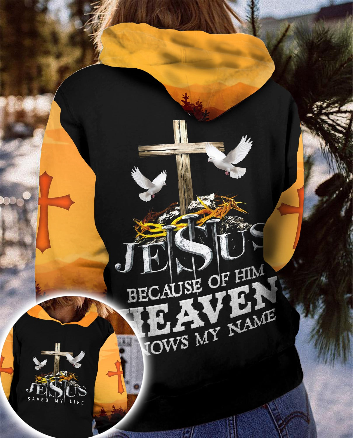 Jesus Because Of Him Heaven Knows My Name 3D All Over Print T-Shirt And Hoodie