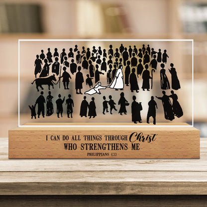 Jesus Bible Verse I Can Do All Things Through Christ Philippians 4:13 - Inspirational Christian Acrylic Plaque