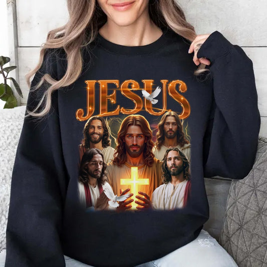 Jesus Bootleg Vintage Sweatshirt, Gift Christian Faith Christ, Funny Retro Christian Religion Sweatshirt