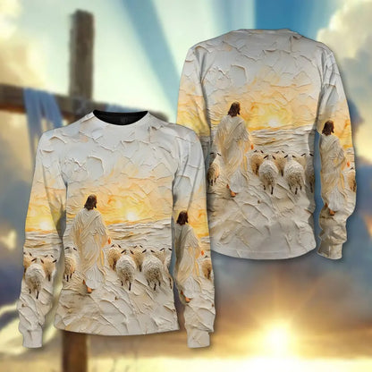 Jesus Christ And Lamb, Gifts For Christian - Inspirational Christian 3D All Over Print T-Shirt And Hoodie