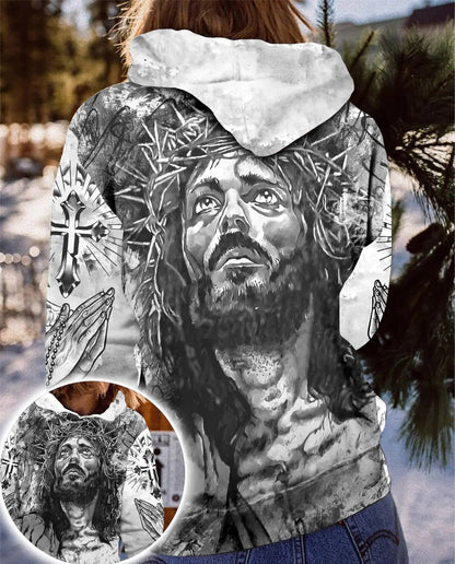 Jesus Christ Crown Of Thorns 3D All Over Print T-Shirt And Hoodie, Gifts For Christian