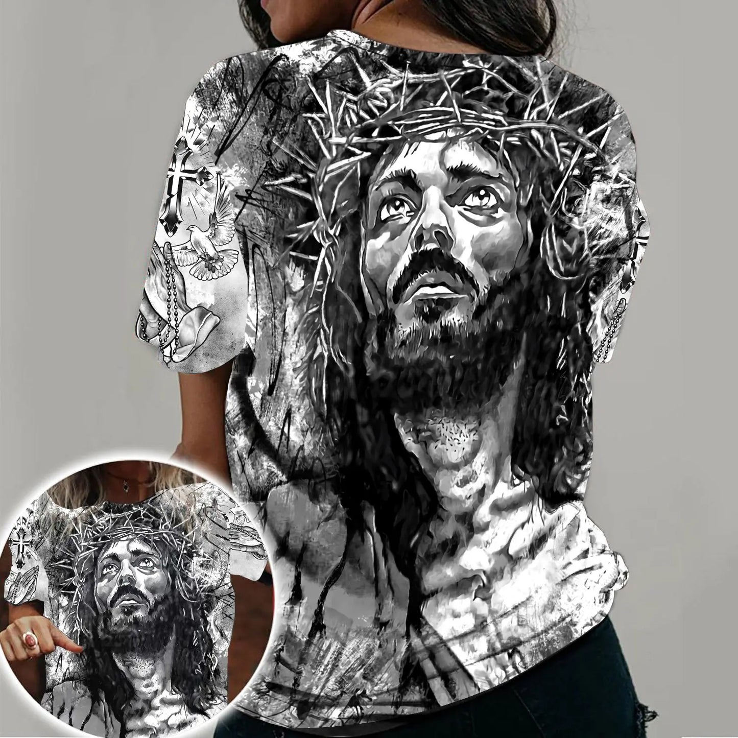 Jesus Christ Crown Of Thorns 3D All Over Print T-Shirt And Hoodie, Gifts For Christian