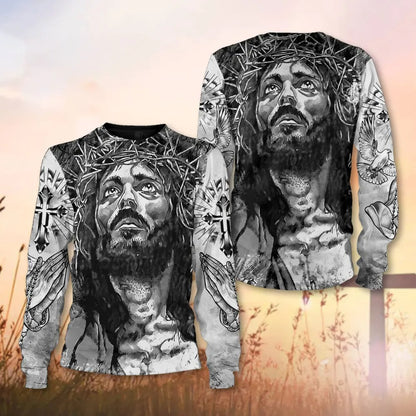 Jesus Christ Crown Of Thorns 3D All Over Print T-Shirt And Hoodie, Gifts For Christian