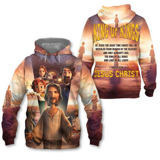 Jesus Christ The King of Kings and Lord of Lords 1 Timothy 6:15 3D All Over Print T-Shirt And Hoodie