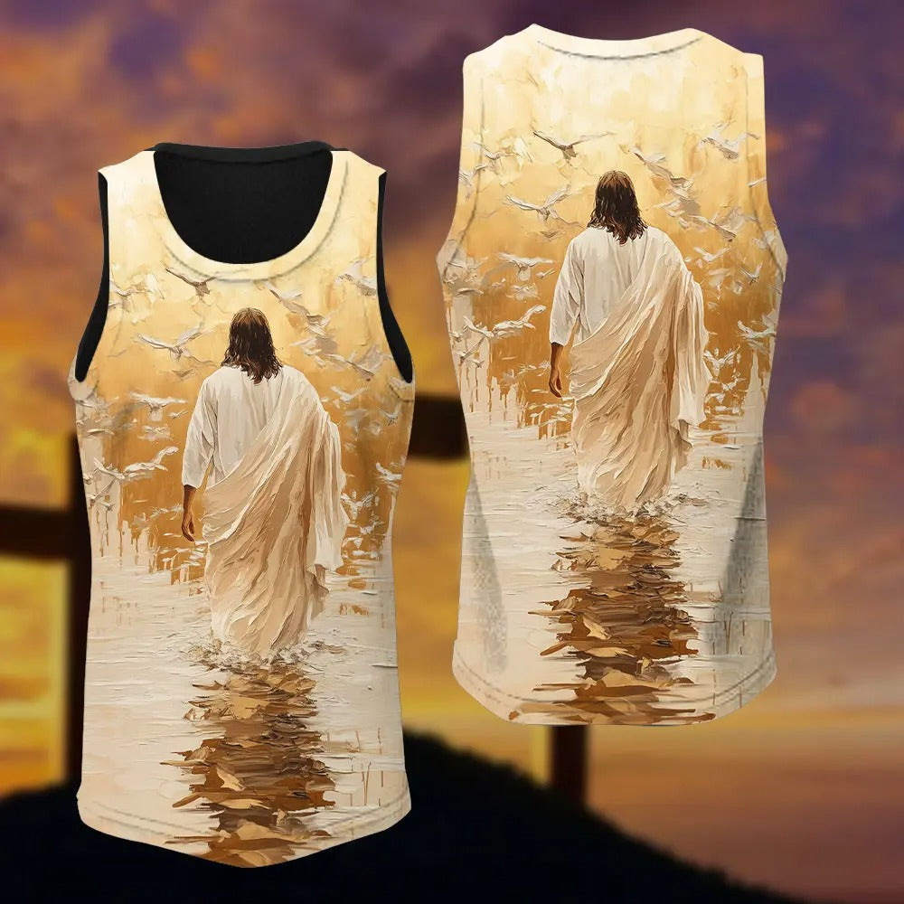 Jesus Christ Walking On Water, Jesus Painting - Inspirational Christian 3D All Over Print T-Shirt And Hoodie