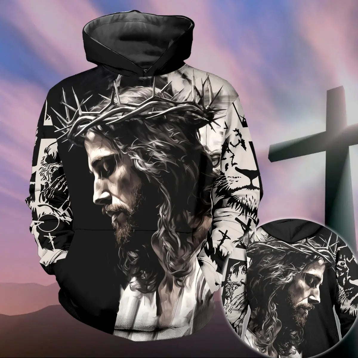 Jesus Crown Of Thorns, Gifts For Christian - Inspirational Christian 3D All Over Print T-Shirt And Hoodie