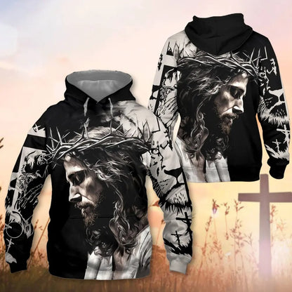 Jesus Crown Of Thorns, Gifts For Christian - Inspirational Christian 3D All Over Print T-Shirt And Hoodie