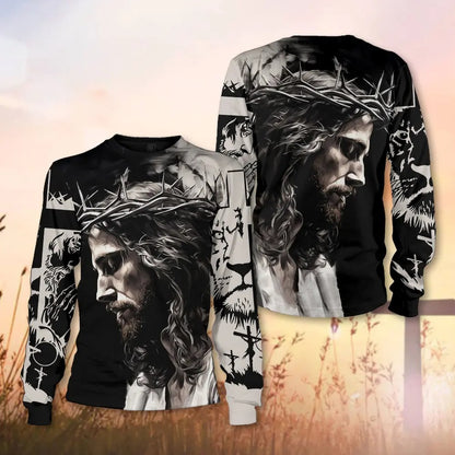 Jesus Crown Of Thorns, Gifts For Christian - Inspirational Christian 3D All Over Print T-Shirt And Hoodie