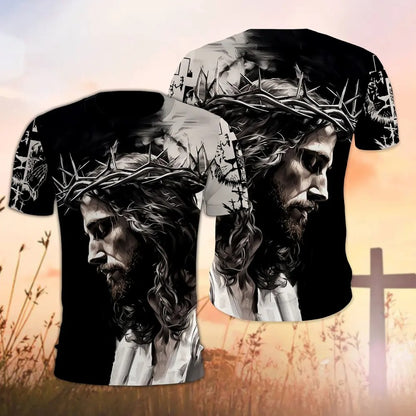 Jesus Crown Of Thorns, Gifts For Christian - Inspirational Christian 3D All Over Print T-Shirt And Hoodie