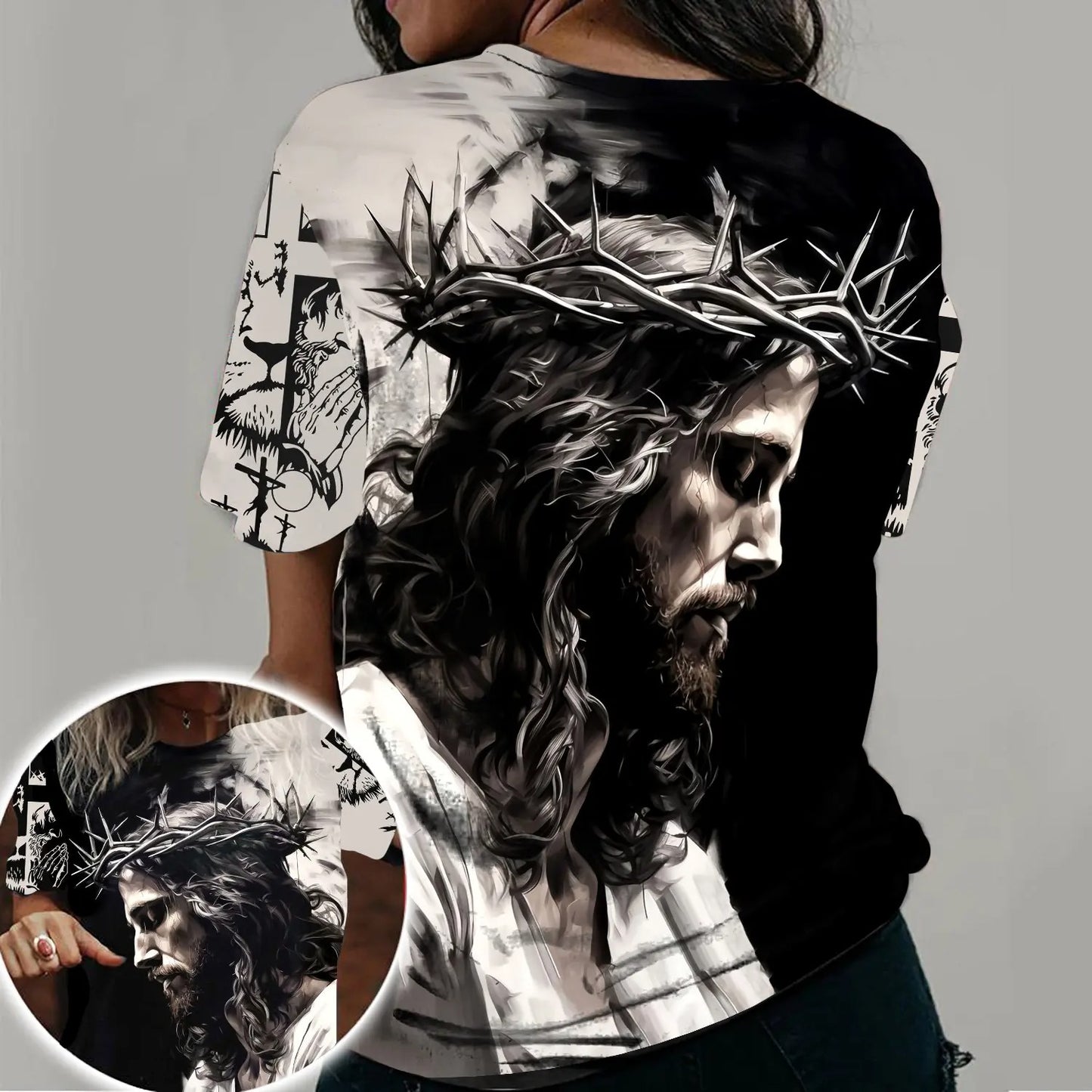 Jesus Crown Of Thorns, Gifts For Christian - Inspirational Christian 3D All Over Print T-Shirt And Hoodie