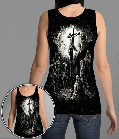 Jesus Crucifixion Scene Vintage Graphic - Inspirational Christian 3D All Over Print T-Shirt And Hoodie