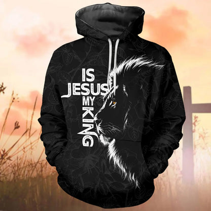 Jesus Is My King, 3D Christian Apparel - Inspirational Christian 3D All Over Print T-Shirt And Hoodie