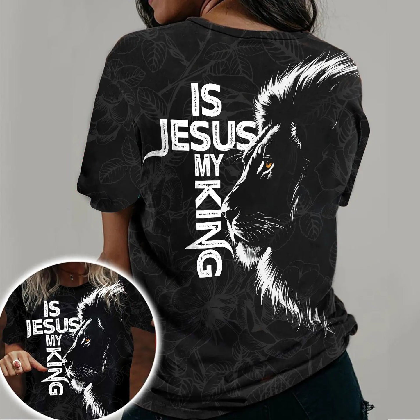 Jesus Is My King, 3D Christian Apparel - Inspirational Christian 3D All Over Print T-Shirt And Hoodie