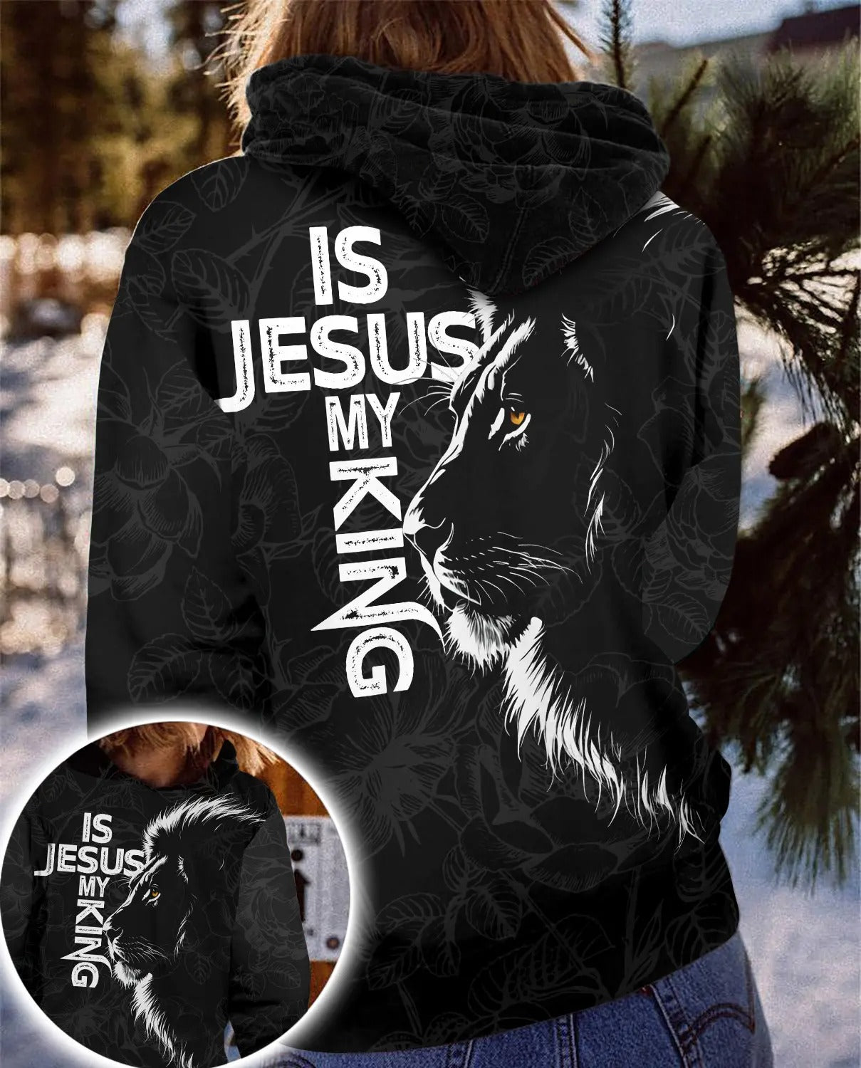 Jesus Is My King, 3D Christian Apparel - Inspirational Christian 3D All Over Print T-Shirt And Hoodie