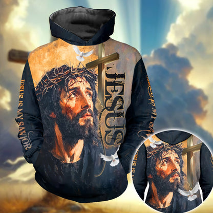 Jesus Is My Savior Crown Of Thorns, Christian Faith 3D All Over Print T-Shirt And Hoodie