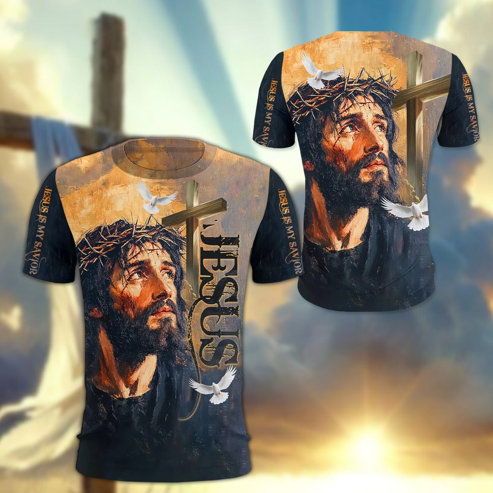 Jesus Is My Savior Crown Of Thorns, Christian Faith 3D All Over Print T-Shirt And Hoodie