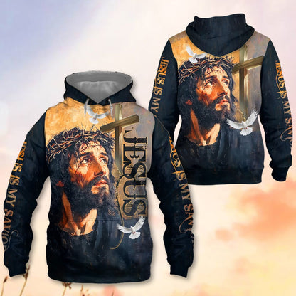 Jesus Is My Savior Crown Of Thorns, Christian Faith 3D All Over Print T-Shirt And Hoodie