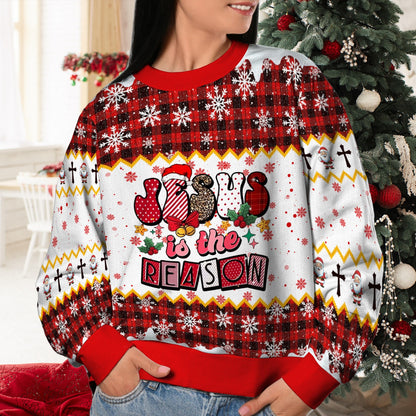 Jesus Is The Reason Christmas Sweater, Christian Christmas Ugly Sweatshirt