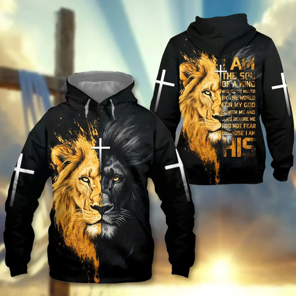 Jesus Lion Of Judah, I Am The Son Of A King - Inspirational Christian 3D All Over Print T-Shirt And Hoodie