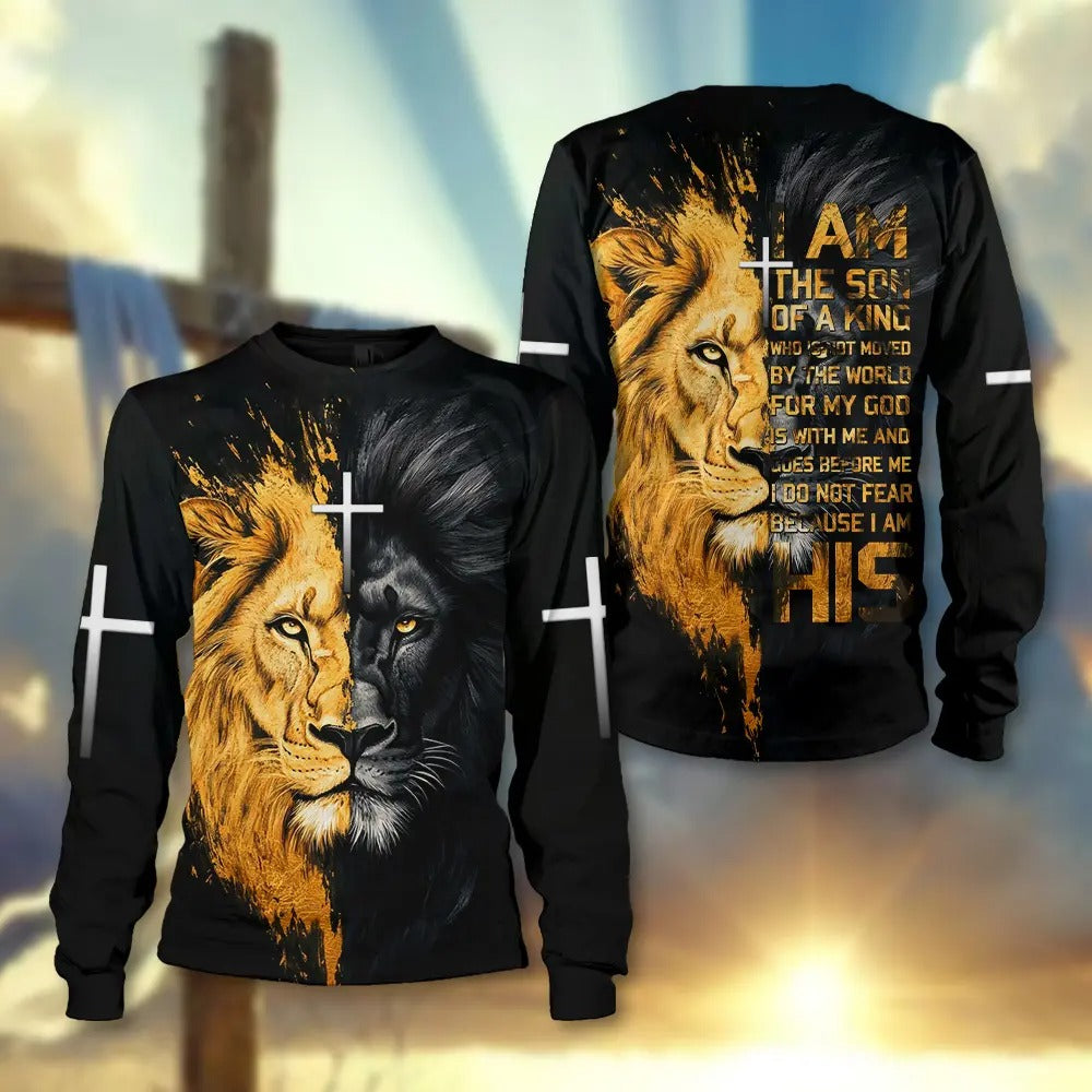 Jesus Lion Of Judah, I Am The Son Of A King - Inspirational Christian 3D All Over Print T-Shirt And Hoodie