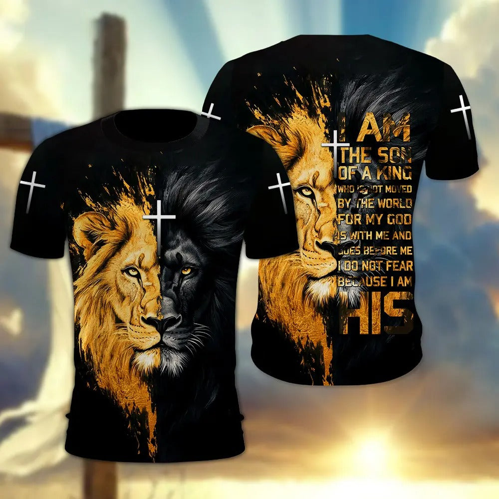 Jesus Lion Of Judah, I Am The Son Of A King - Inspirational Christian 3D All Over Print T-Shirt And Hoodie