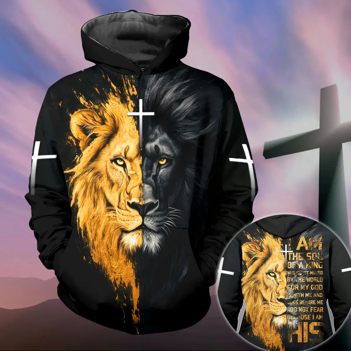 Jesus Lion Of Judah, I Am The Son Of A King - Inspirational Christian 3D All Over Print T-Shirt And Hoodie