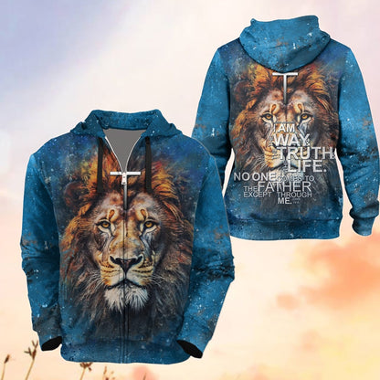 Jesus Lion Of Judah, I Am The Way And The Truth John 14:6 - Inspirational Christian 3D All Over Print T-Shirt And Hoodie