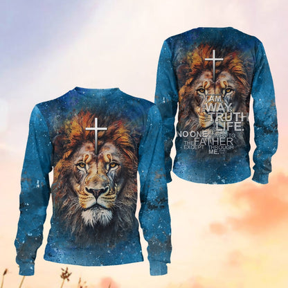 Jesus Lion Of Judah, I Am The Way And The Truth John 14:6 - Inspirational Christian 3D All Over Print T-Shirt And Hoodie