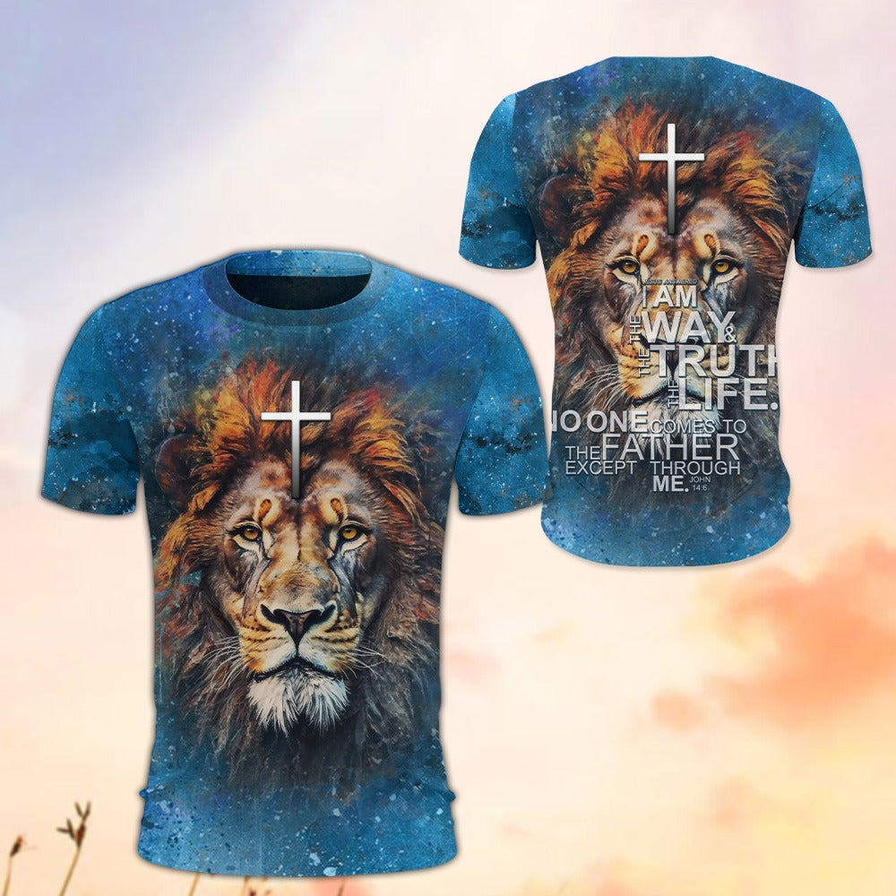 Jesus Lion Of Judah, I Am The Way And The Truth John 14:6 - Inspirational Christian 3D All Over Print T-Shirt And Hoodie