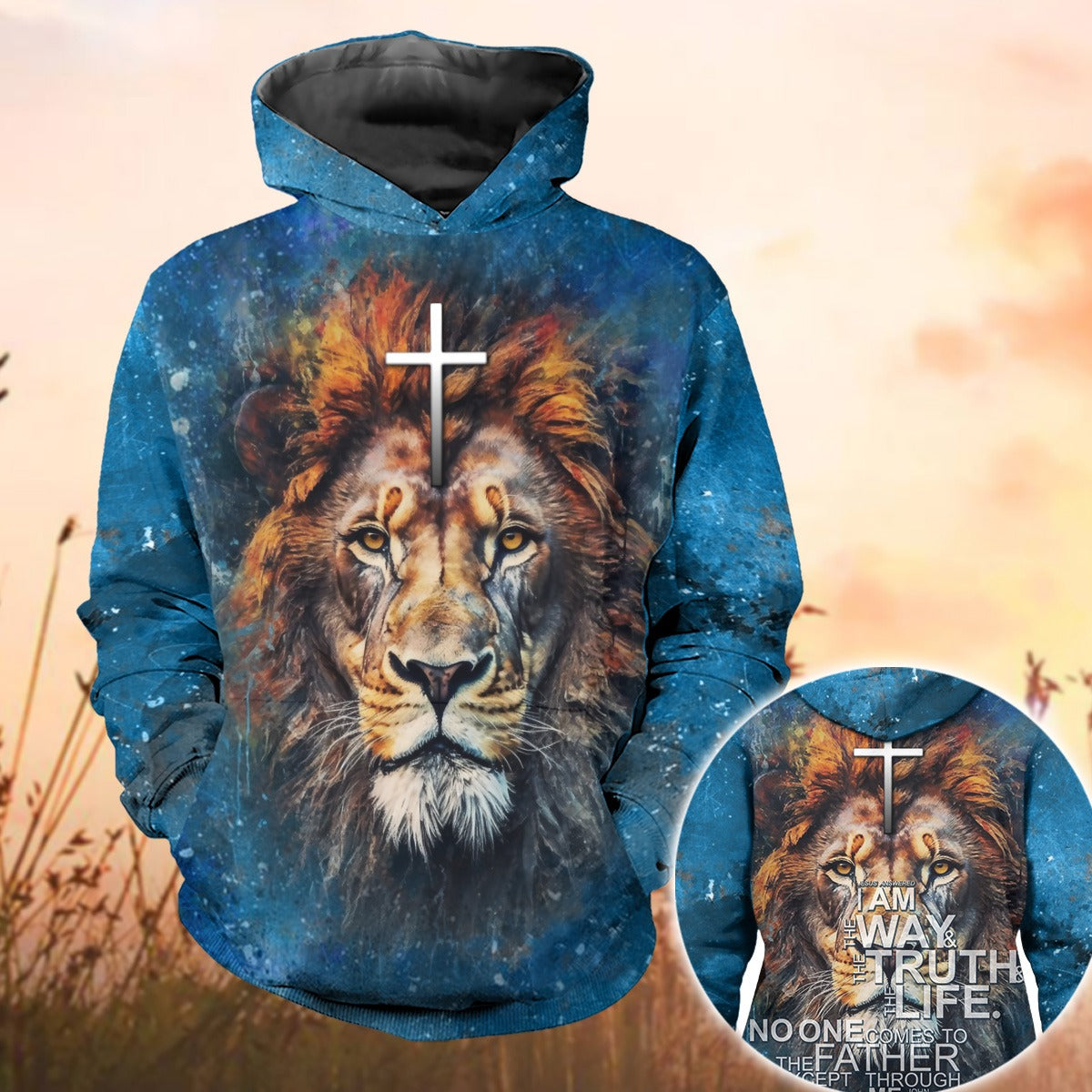 Jesus Lion Of Judah, I Am The Way And The Truth John 14:6 - Inspirational Christian 3D All Over Print T-Shirt And Hoodie