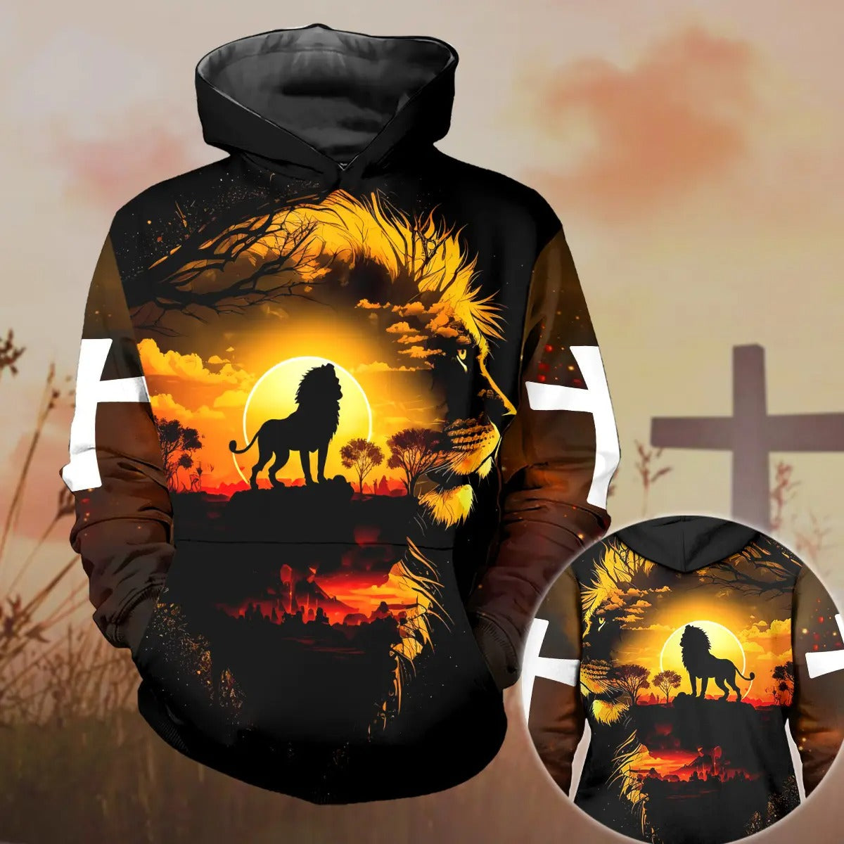 Jesus Lion Of The King, Gifts For Christian - Inspirational Christian 3D All Over Print T-Shirt And Hoodie