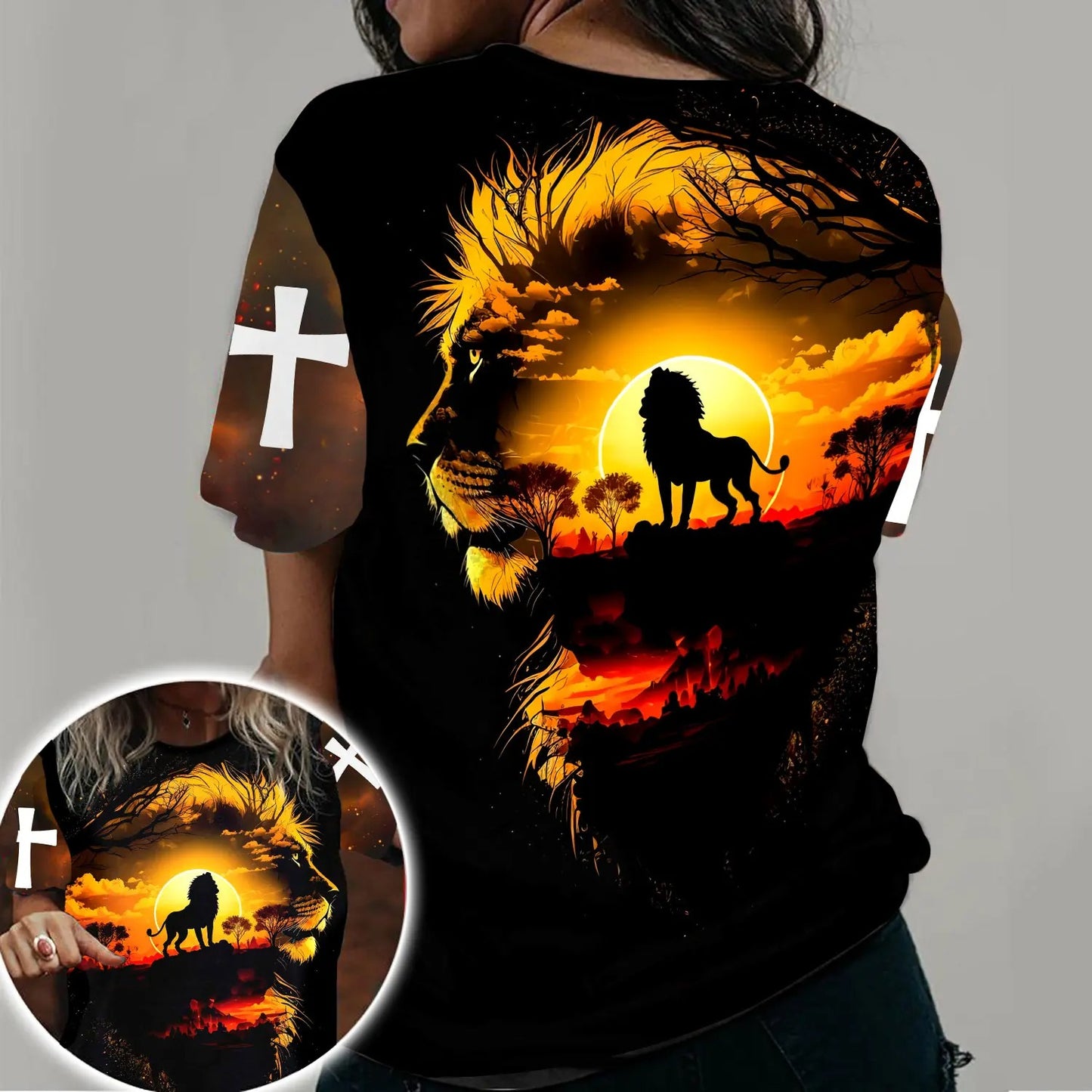 Jesus Lion Of The King, Gifts For Christian - Inspirational Christian 3D All Over Print T-Shirt And Hoodie