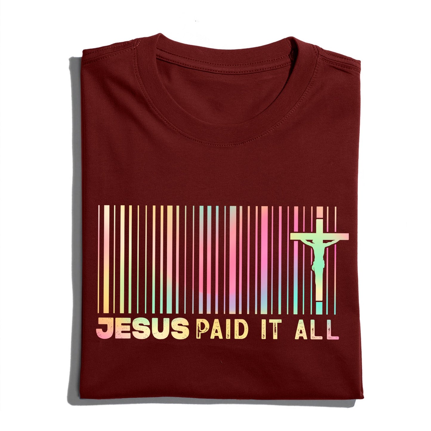 Jesus Paid It All Receipt Shirt, Inspirational Christian Barcode T-Shirt